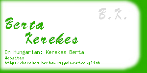 berta kerekes business card